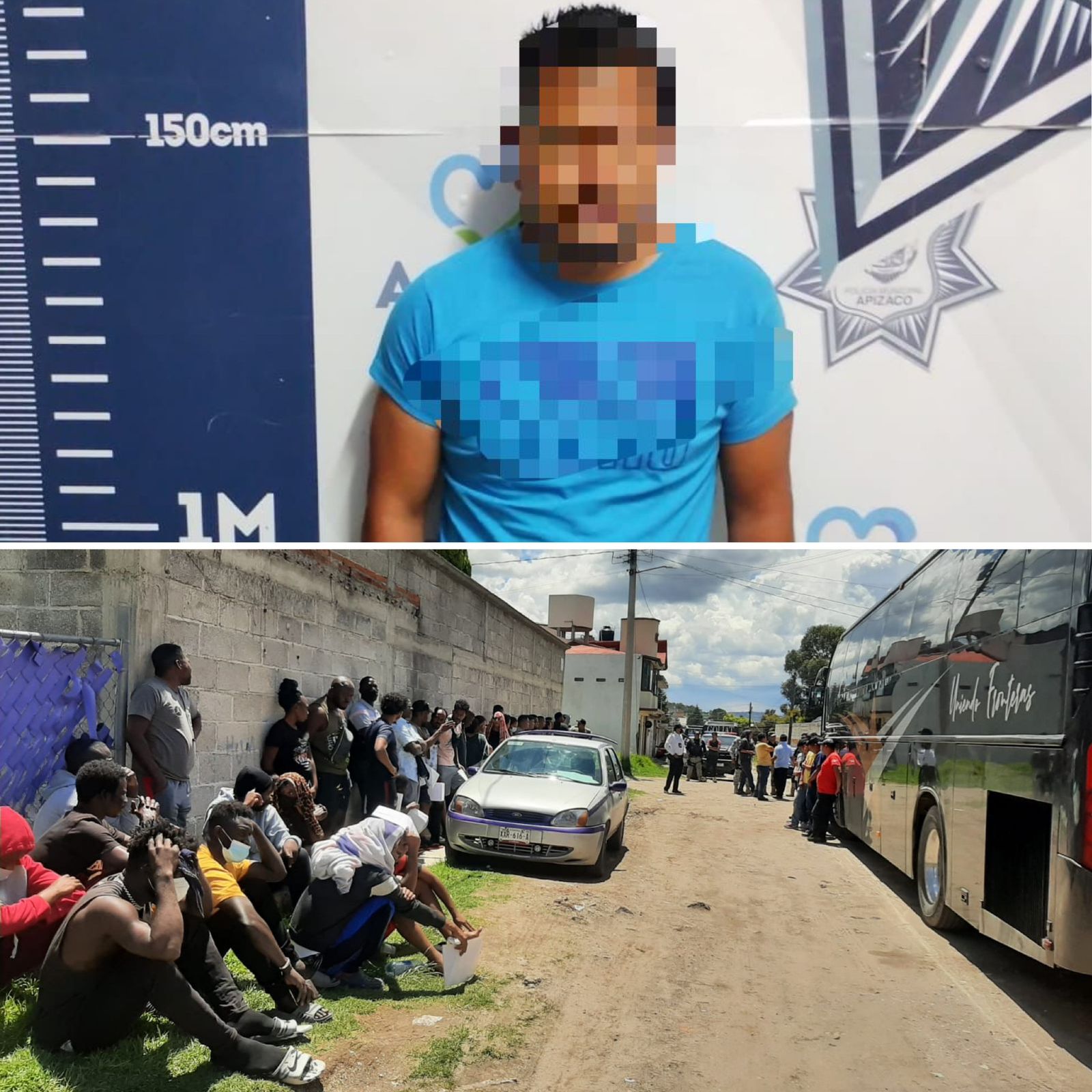 Halla policía de Apizaco a más de 30 indocumentados en autobús